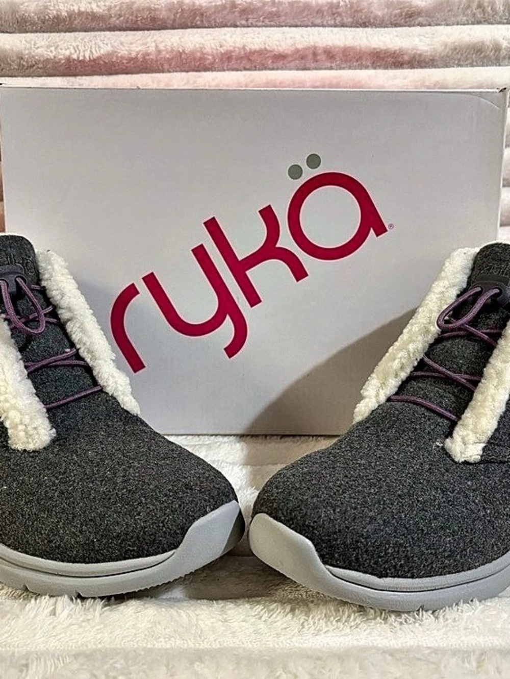 Ryka Nubuck Winter Boots Gray US 8 M NWT